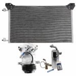DriveMotive 3-Piece Kit A/C Compressor, 6-Groove Pulley, includes A/C Condenser, and A/C Service Kit (A/C Accumulator, A/C Orifice Tube, and A/C O-Ring and Gasket Seal Kit)