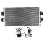 DriveMotive 3-Piece Kit A/C Compressor, 6-Groove Pulley, includes A/C Condenser, and A/C Service Kit (A/C Accumulator, A/C Orifice Tube, and A/C O-Ring and Gasket Seal Kit)