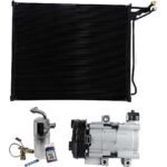 DriveMotive 3-Piece Kit A/C Compressor, 6-Groove Pulley, includes A/C Condenser, and A/C Service Kit (A/C Accumulator, A/C Expansion Valve, A/C Orifice Tube, and A/C O-Ring and Gasket Seal Kit)