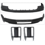 Replacement 4-Piece Kit, Front, Driver and Passenger Side Bumper, Painted Black, Includes (1) Bumper, (2) Bumper Bracket, and (1) Bumper Cover