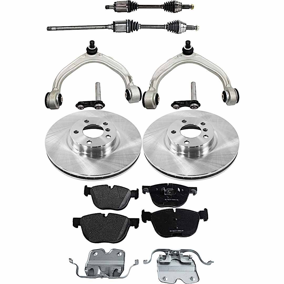 kit-062422-286_1.jpg TrueDrive 10-Piece Kit Front Axle Assembly, AWD, Rear Arm to Knuckle, includes Brake Discs, Brake Pad Sets, and Control Arms - Image 1