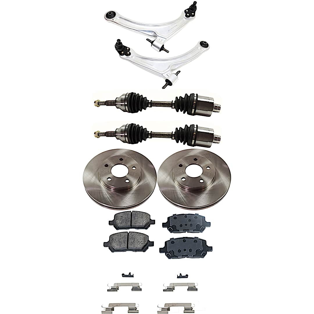 kit-062422-712_1.jpg TrueDrive 7-Piece Kit Front, Driver and Passenger Side, Lower Control Arm, FWD, Automatic Transmission, 5 Lug Wheels, includes Axle Assembly, Brake Discs, and Brake Pad Set - Image 1