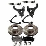 TrueDrive 10-Piece Kit Front, Driver and Passenger Side, Upper and Lower Control Arm, RWD, 8 Lug Wheels, Heavy Duty, R Series, Includes (2) Axle Assembly, (2) Brake Disc, (1) Brake Pad Set, and (4) Control Arm