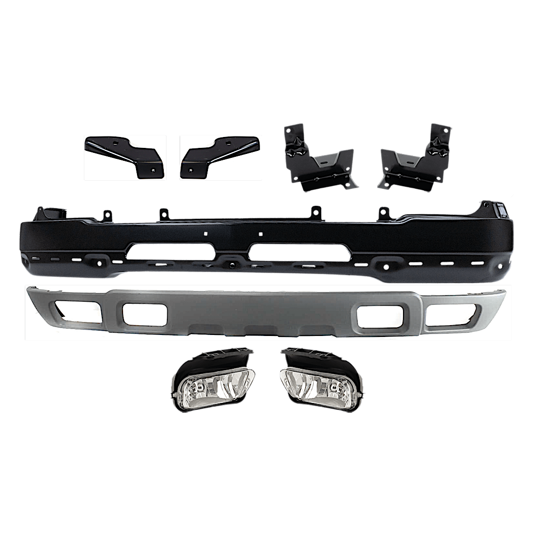 kit-062424-c07_1.png Replacement 8-Piece Kit, Front Bumper, Paint to Match, Includes (1) Bumper, (4) Bumper Bracket, (2) Fog Light, and (1) Valance - Image 1