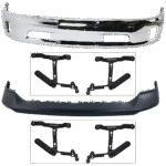Replacement 6-Piece Kit, Front, Lower Bumper, Chrome, Includes (1) Bumper, (4) Bumper Bracket, and (1) Bumper Cover