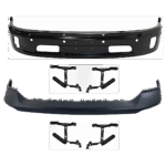 Replacement 6-Piece Kit, Front, Lower Bumper, For Models With Two Piece Bumper Type, Painted Black, Includes (1) Bumper, (4) Bumper Bracket, and (1) Bumper Cover
