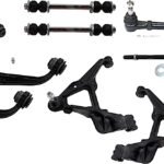 TrueDrive 9-Piece Kit Front, Driver and Passenger Side, Upper and Lower Control Arm, includes (4) Control Arm, (2) Sway Bar Link, and (3) Tie Rod End