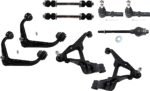 TrueDrive 9-Piece Kit Front, Driver and Passenger Side, Upper and Lower Control Arm, includes (4) Control Arm, (2) Sway Bar Link, and (3) Tie Rod End