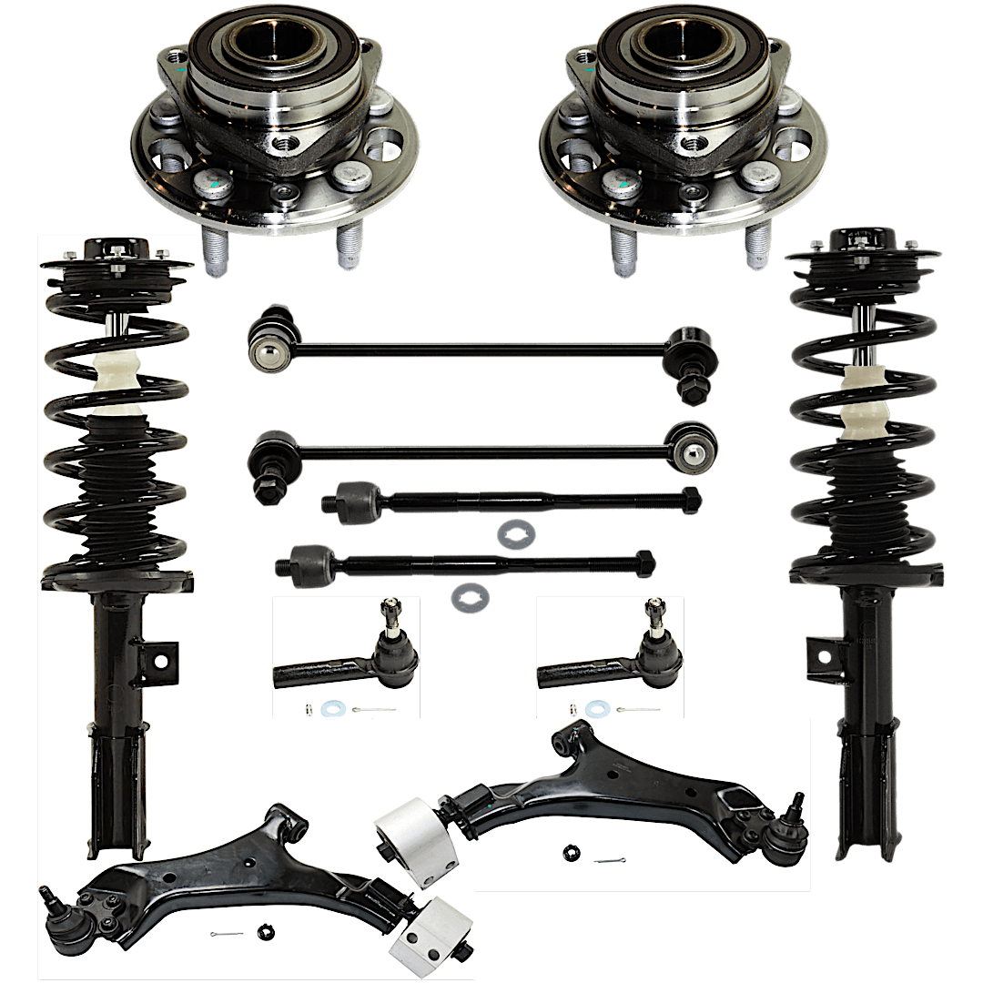 kit-062724-c59_1.png TrueDrive 12-Piece Kit Fully Loaded Strut with Control Arm, Sway Bar Link, Tie Rod End, and Wheel Hub - Image 1