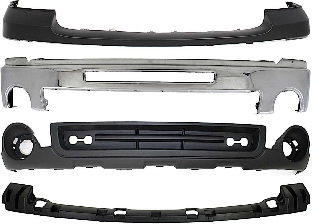 kit-062817-37_1.jpg Replacement 4-Piece Kit, Front, Upper Primed Bumper Cover, Includes (1) Bumper, (1) Bumper Bracket, (1) Bumper Cover, and (1) Valance - Image 1