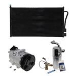 DriveMotive 3-Piece Kit A/C Compressor, 6-Groove Pulley, includes A/C Condenser, and A/C Service Kit (A/C Accumulator, A/C Orifice Tube, and A/C O-Ring and Gasket Seal Kit)