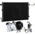 DriveMotive 3-Piece Kit A/C Compressor, 7-Groove Pulley, includes A/C Condenser, and A/C Service Kit (A/C Expansion Valve, A/C Expansion Valve, A/C Receiver Drier, and A/C O-Ring and Gasket Seal Kit)