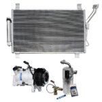DriveMotive 3-Piece Kit A/C Compressor, 7-Groove Pulley, includes A/C Condenser, and A/C Service Kit (A/C Expansion Valve, A/C Receiver Drier, and A/C O-Ring and Gasket Seal Kit)