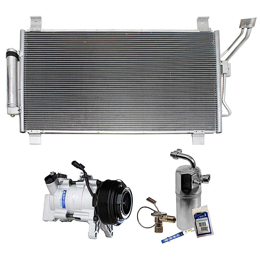kit-063021-114_1.jpg DriveMotive 3-Piece Kit A/C Compressor, 7-Groove Pulley, includes A/C Condenser, and A/C Service Kit (A/C Expansion Valve, A/C Expansion Valve, A/C Receiver Drier, and A/C O-Ring and Gasket Seal Kit) - Image 1