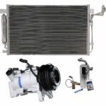 DriveMotive 3-Piece Kit A/C Compressor, 7-Groove Pulley, includes A/C Condenser, and A/C Service Kit (A/C Expansion Valve, A/C Receiver Drier, and A/C O-Ring and Gasket Seal Kit)