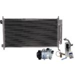 DriveMotive 3-Piece Kit A/C Compressor, 6-Groove Pulley, includes A/C Condenser, and A/C Service Kit (A/C Expansion Valve, A/C Receiver Drier, and A/C O-Ring and Gasket Seal Kit)