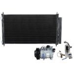 DriveMotive 3-Piece Kit A/C Compressor with A/C Condenser, and A/C Service Kit (A/C Expansion Valve, A/C O-Ring and Gasket Seal Kit, and Drier Desiccant Element), 6-Groove Pulley