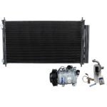 DriveMotive 3-Piece Kit A/C Compressor with A/C Condenser, and A/C Service Kit (A/C Expansion Valve, A/C O-Ring and Gasket Seal Kit, and Drier Desiccant Element), 6-Groove Pulley