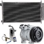 DriveMotive 3-Piece Kit A/C Compressor with A/C Condenser, and A/C Service Kit (A/C Expansion Valve, A/C Receiver Drier, and A/C O-Ring and Gasket Seal Kit), 7-Groove Pulley