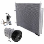 DriveMotive 3-Piece Kit A/C Compressor with A/C Condenser, and A/C Service Kit (A/C Expansion Valve, A/C O-Ring and Gasket Seal Kit, and Drier Desiccant Element), 6-Groove Pulley