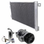 DriveMotive 3-Piece Kit A/C Compressor with A/C Condenser, and A/C Service Kit (A/C Expansion Valve, A/C O-Ring and Gasket Seal Kit, and Drier Desiccant Element), 6-Groove Pulley