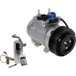 DriveMotive 2-Piece Kit A/C Compressor Kit with A/C Service Kit, with Clutch, 6-Groove Pulley, with Hose Fitting Bolts on the Left, 4.53 in. Diameter Clutch