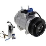 DriveMotive 2-Piece Kit A/C Compressor Kit with A/C Service Kit, with Clutch, 6-Groove Pulley, 119.0 in. WB, with Rear Air Conditioning, with Hose Fitting Bolts on the Left, 4.53 in. Diameter Clutch