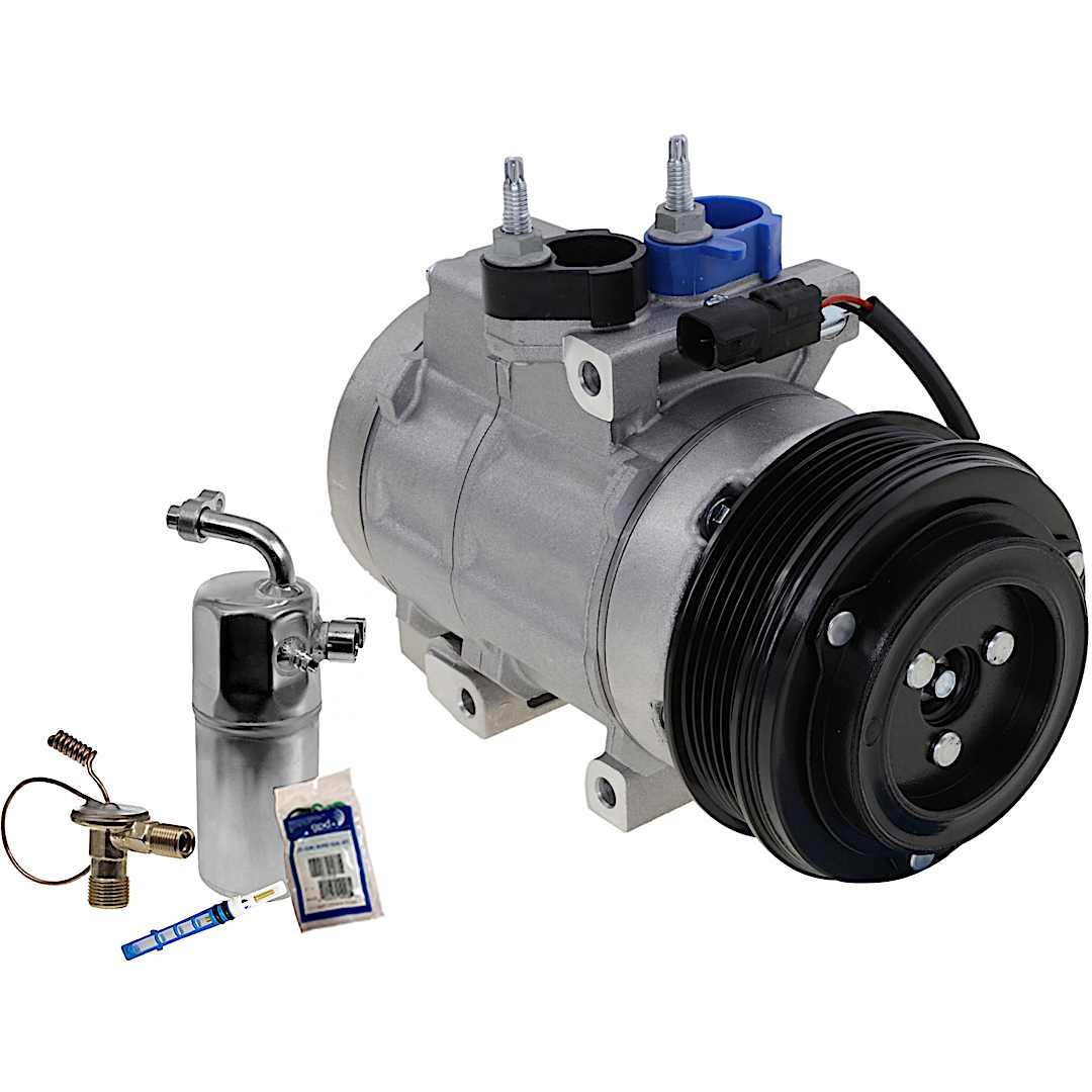 kit-063021-71_1.jpg DriveMotive 2-Piece Kit A/C Compressor Kit with A/C Service Kit, with Clutch, 6-Groove Pulley, with Hose Fitting Bolts on the Left, 4.53 in. Diameter Clutch - Image 1