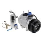 DriveMotive 2-Piece Kit A/C Compressor Kit with A/C Service Kit, with Clutch, 6-Groove Pulley, with Hose Fitting Bolts on the Left, 4.53 in. Diameter Clutch