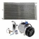 DriveMotive 3-Piece Kit A/C Compressor with A/C Condenser and A/C Service Kit, 5.4L Engine, with Clutch, 6-Groove Pulley, 131 in. Wheelbase and Rear A/C, Hose Fitting Bolts on the Left, 4.53 in. Diameter Clutch