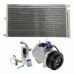 DriveMotive 3-Piece Kit A/C Compressor with A/C Condenser and A/C Service Kit, 5.4L Engine, with Clutch, 6-Groove Pulley, 131 in. Wheelbase and Rear A/C, Hose Fitting Bolts on the Left, 4.53 in. Diameter Clutch