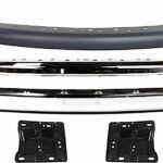 Replacement 4-Piece Kit, Front Bumper, For Models With Bumper and Upper Fascia, Type 2, For Models Without Tow Hook, Chrome, Includes (1) Bumper, (2) Bumper Bracket, and (1) Valance