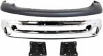 Replacement 4-Piece Kit, Front Bumper, For Models With Bumper and Upper Fascia, Type 2, For Models Without Tow Hook, Chrome, Includes (1) Bumper, (2) Bumper Bracket, and (1) Valance