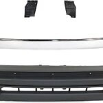 Replacement 4-Piece Kit Front Bumper Cover, Textured, includes Bumper Trim, and Bumper Brackets