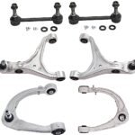TrueDrive 6-Piece Kit Front, Driver and Passenger Side, Upper and Lower Control Arm, includes (4) Control Arm and (2) Sway Bar Link