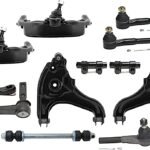 TrueDrive 12-Piece Kit Front, Driver and Passenger Side, Upper and Lower Control Arm with Idler Arm, Pitman Arm, Sway Bar Links, Tie Rod Adjusting Sleeves, Tie Rod Ends, Rear Wheel Drive