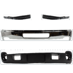 Replacement 4-Piece Kit, Front, Driver and Passenger Side Bumper, Chrome, Includes (1) Bumper, (2) Bumper Bracket, and (1) Valance