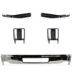 Replacement 5-Piece Kit, Front, Driver and Passenger Side Bumper, Chrome, Includes (1) Bumper and (4) Bumper Bracket