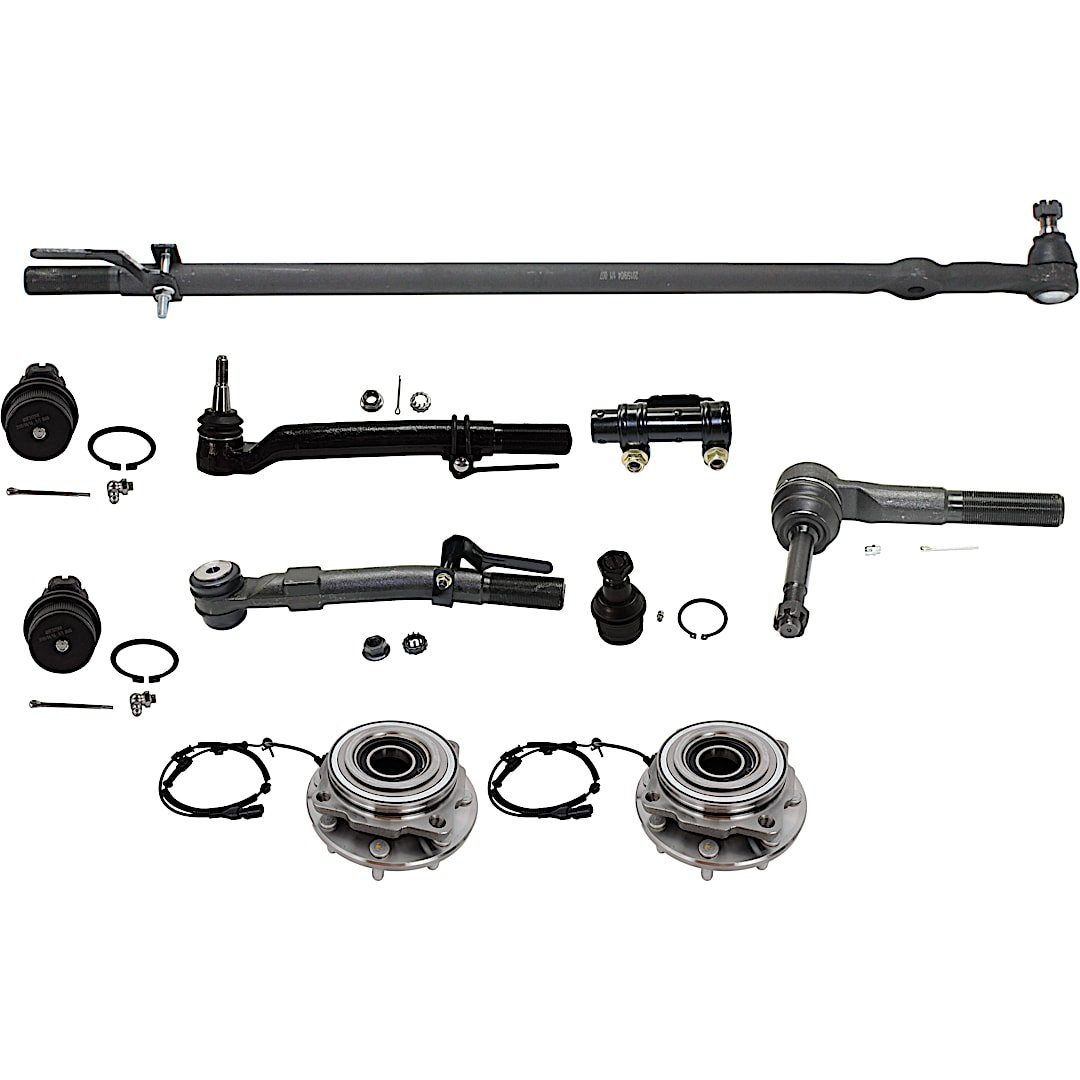 kit-070224-c38_1.jpg TrueDrive 2-Wheel Set Front, Driver and Passenger Side, Upper and Lower, Outer, At Pitman Arm Wheel Hubs, with Bearing, with Ball Joints, Drag Link, Tie Rod Adjusting Sleeve, and Tie Rod Ends, 4WD - Image 1