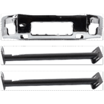 Replacement 3-Piece Kit, Front, Driver and Passenger Side Bumper, Chrome, Includes (1) Bumper and (2) Bumper Bracket