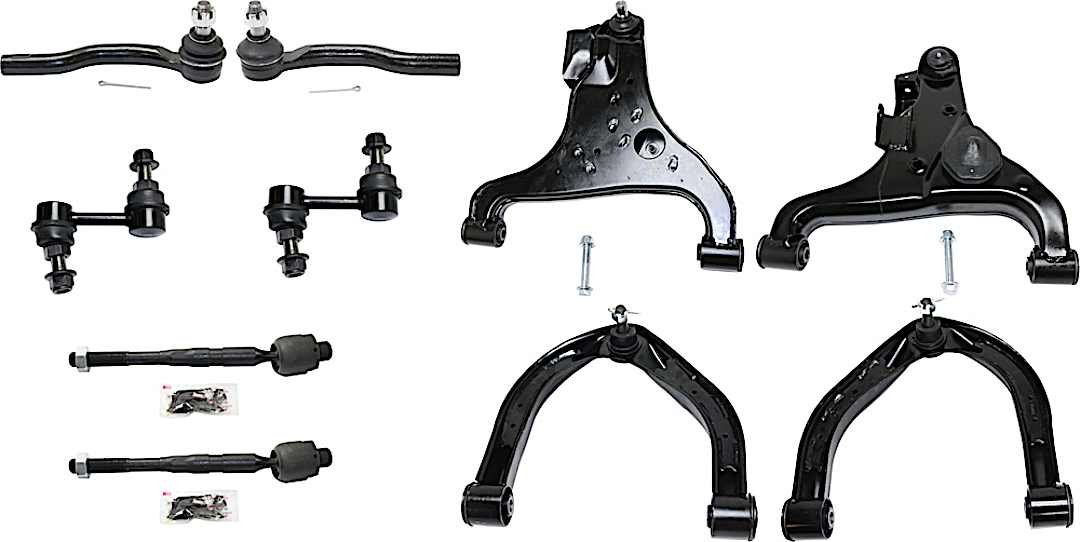 kit-071117-58_1.jpg TrueDrive 10-Piece Kit Front, Driver and Passenger Side, Upper and Lower Control Arm Kit, Includes (4) Control Arm, (2) Sway Bar Link, and (4) Tie Rod End - Image 1