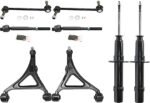 TrueDrive 8-Piece Kit Front, Driver and Passenger Side, Lower Control Arm Kit, Includes (2) Bare Strut, (2) Control Arm, (2) Sway Bar Link, and (2) Tie Rod End