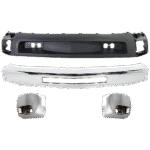 Replacement 4-Piece Kit, Front Bumper, Chrome, Includes (1) Bumper, (2) Bumper End, and (1) Valance