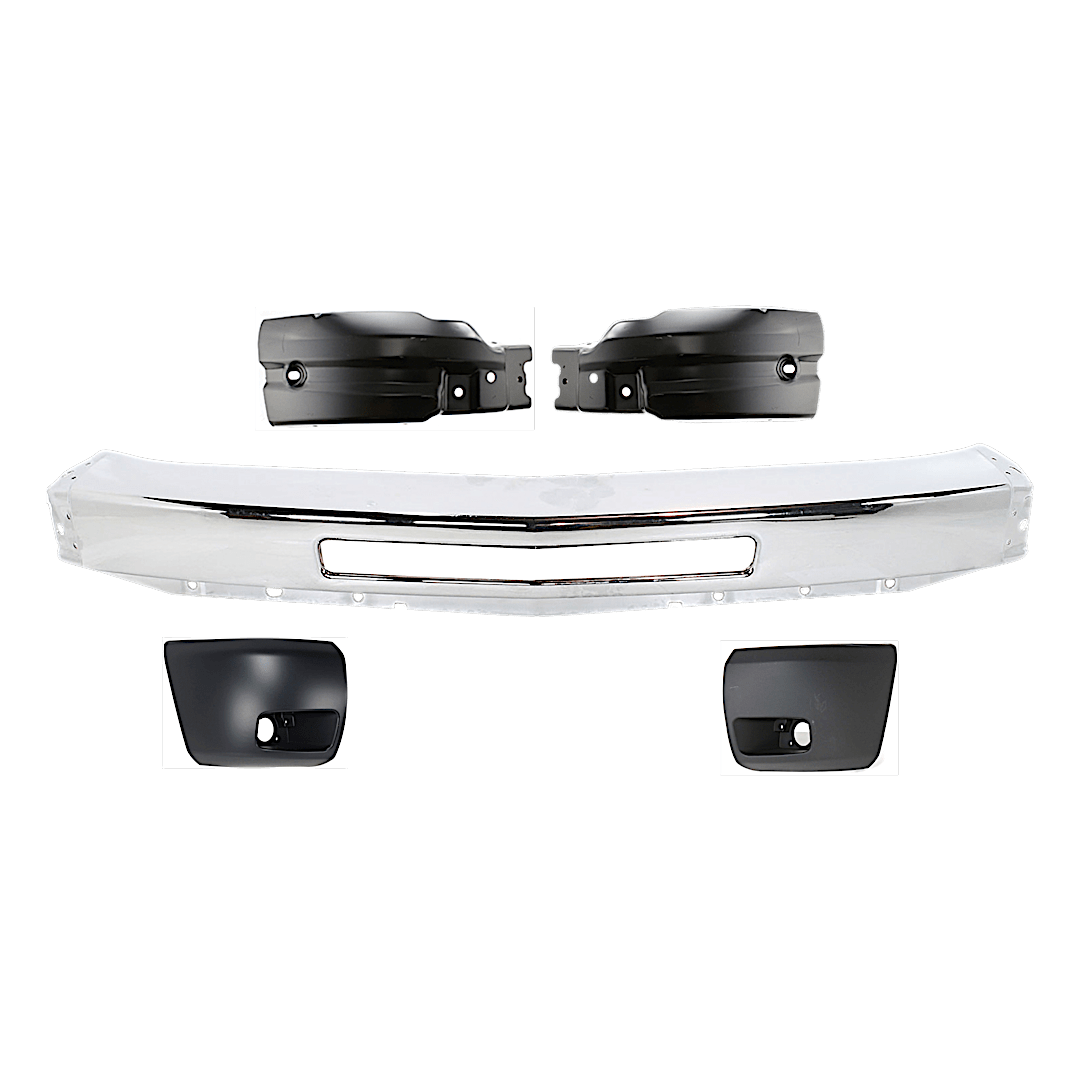 kit-07182024-60_1.png Replacement 5-Piece Kit, Front Bumper, Chrome, Includes (1) Bumper and (4) Bumper End - Image 1
