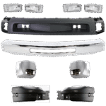 Replacement 6-Piece Kit, Front Bumper, Chrome, Includes (1) Bumper, (4) Bumper End, and (1) Valance