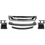 Replacement 7-Piece Kit Front Bumper, Chrome, Includes (1) Bumper, (4) Bumper Bracket, (1) Bumper Trim, and (1) Valance