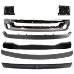 Replacement 7-Piece Kit Front Bumper, Chrome, Includes (1) Bumper, (2) Bumper Bracket, (1) Bumper Cover, (2) Bumper Trim, and (1) Valance