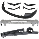Replacement 7-Piece Kit, Front Bumper, Chrome, Includes (1) Bumper, (4) Bumper Bracket, (1) Bumper Cover, and (1) Valance