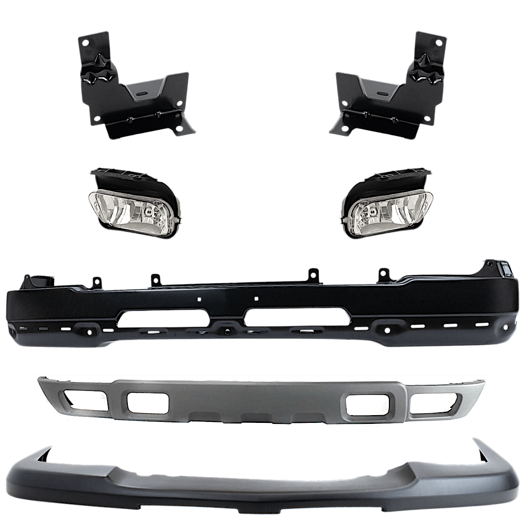 kit-071824-c12_1.png Replacement 8-Piece Kit, Front Bumper, Paint to Match, Includes (1) Bumper, (3) Bumper Bracket, (1) Bumper Cover, (2) Fog Light, and (1) Valance - Image 1
