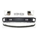 Replacement 6-Piece Kit Front, Driver and Passenger Side Bumper End, Chrome, Plastic, Includes (2) Bumper End, (2) Fog Light, and (2) Valance